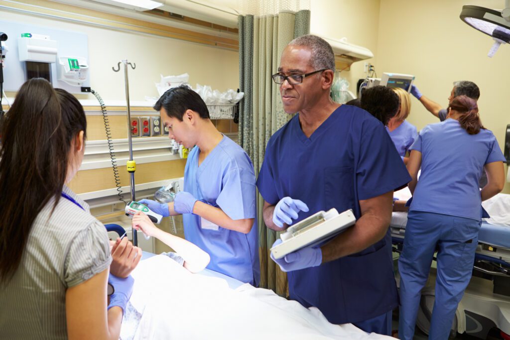 Pre op nurse busy ambulatory surgery center