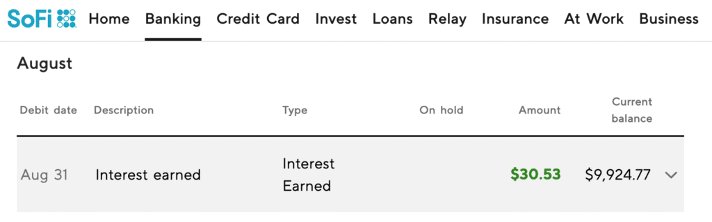SoFi HYSA Interest