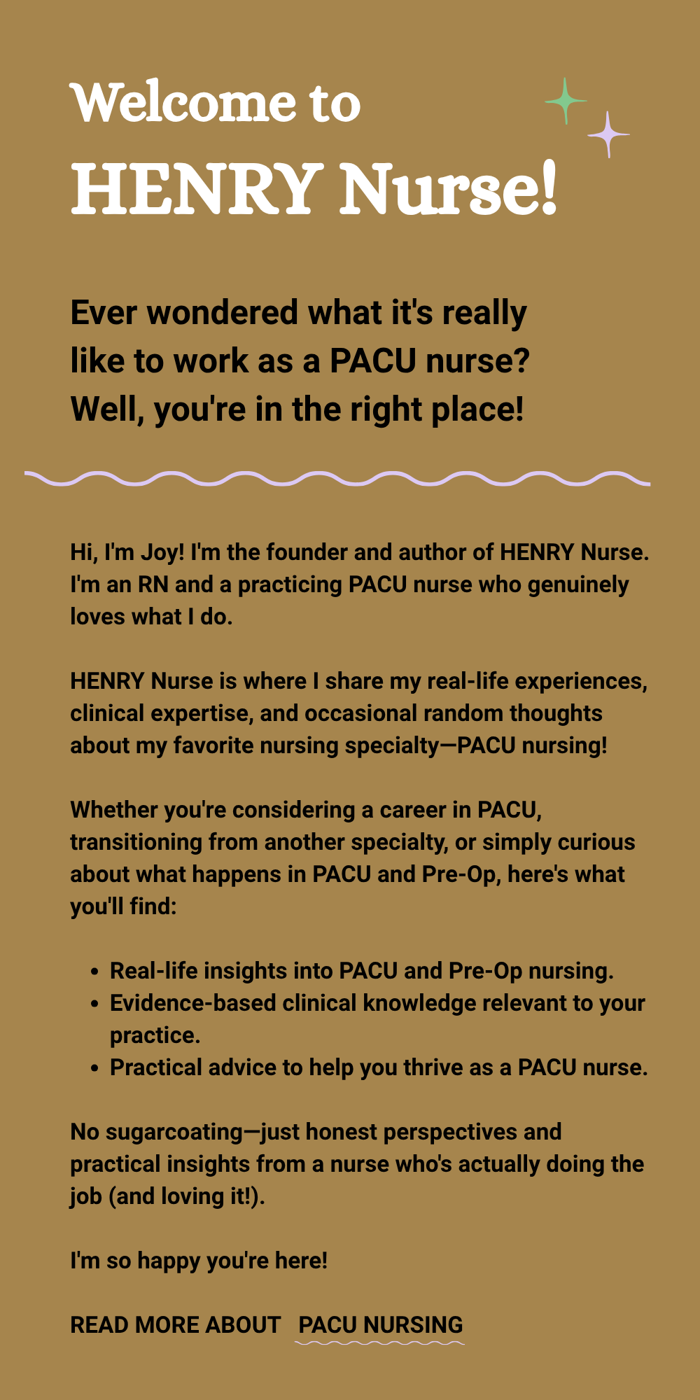 PACU Nursing Mobile Banner